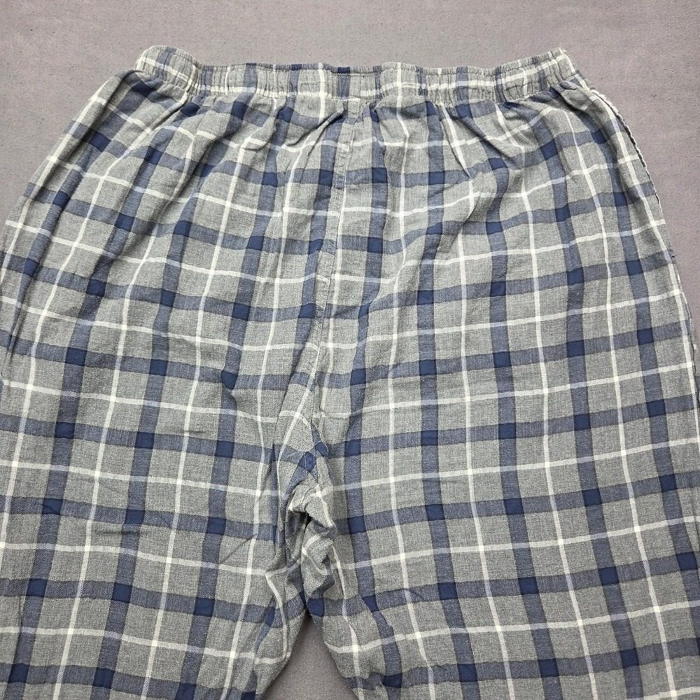 Polo Ralph Lauren Mens XL Grey Blue Plaid Flannel Pajama Sleep Pants Drawstring - Picture 11 of 12